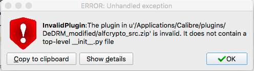 calibre invalid plugin