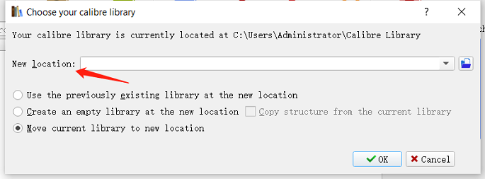 move calibre location to new