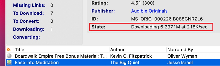 audible downloading state