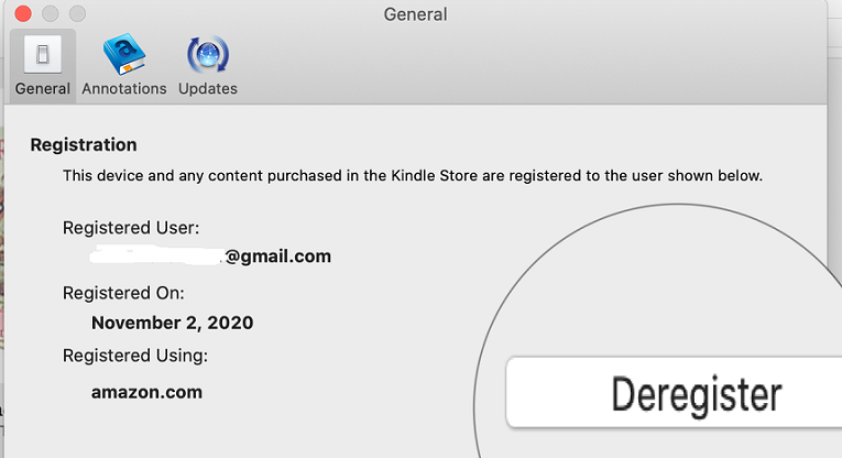 deregister kindle for mac