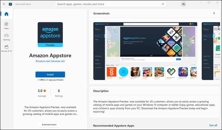 amazon app store on windows11