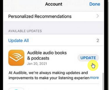 update the audible app